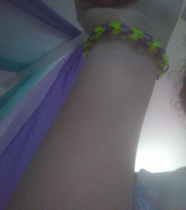 Lime Green & Purple Rubber Band Bracelet