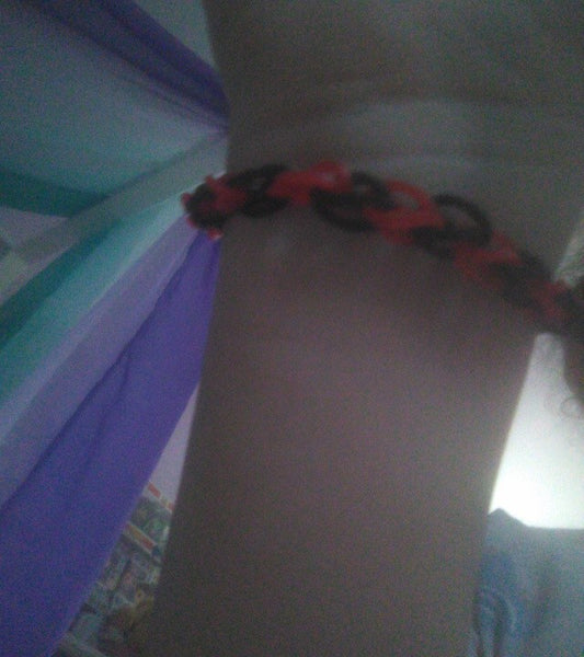 Black & Red Rubber Band Bracelet