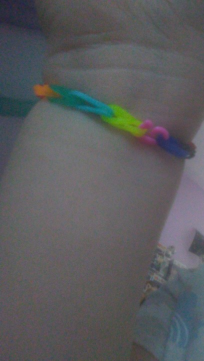 Bright Rainbow Rubber Band Bracelet